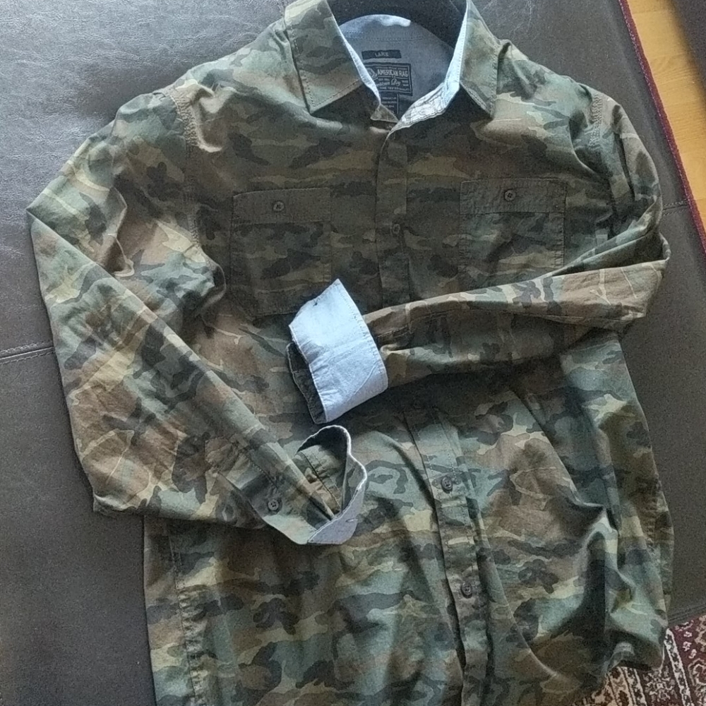 New Camo Button Down